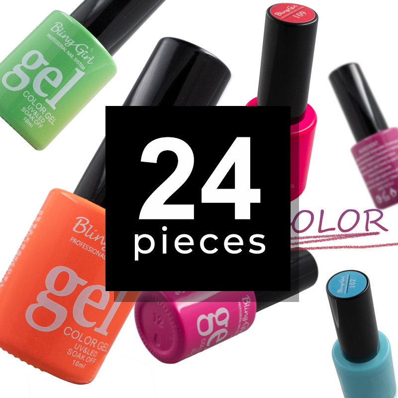 Bling Girl Smalto Gel Soak Off UV/LED 10ml*24pieces [1288]