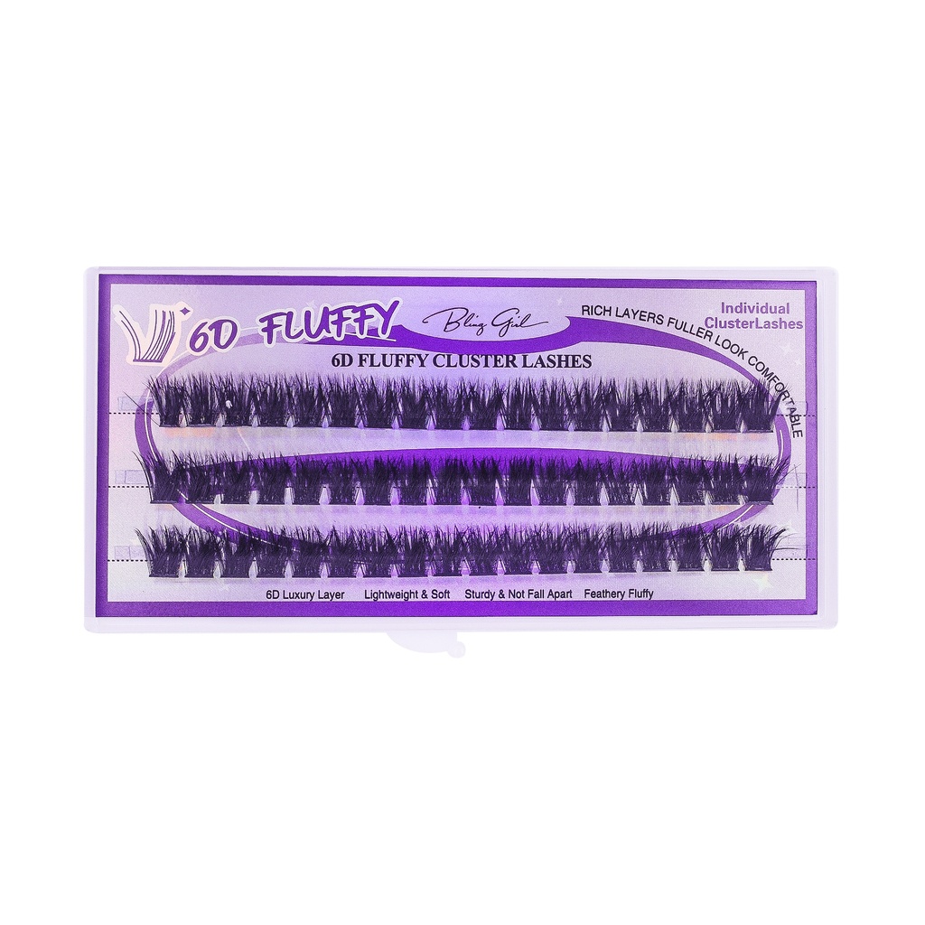 6D Fluffy Cluster Lashes 9mm-C [S2508P05]
