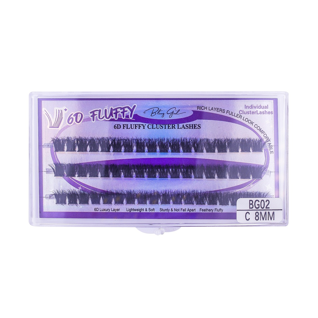 6D Fluffy Cluster Lashes 8mmC [S2508P05]