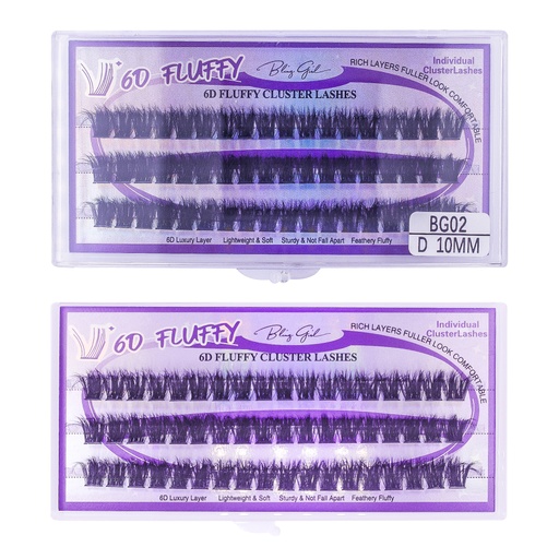 [6612477815823] 6D Fluffy Cluster Lashes 10mm-D [S2508P05]