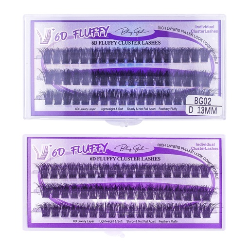 [6612477815823] 6D Fluffy Cluster Lashes 13mm-D [S2508P05]