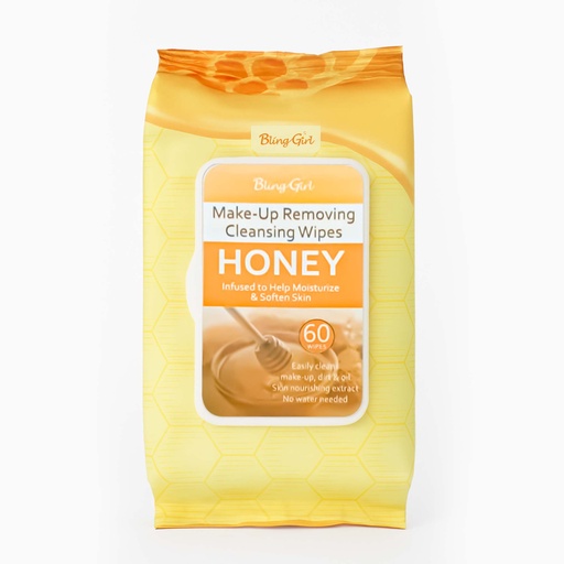 [6924373175414] Makeup Removing Cleansing Wipes Honey 60PCS [S2408P07]