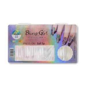 Bling Girl BG-153 Stiletto French Tip Press On Soft Tips 500 pcs [3483]