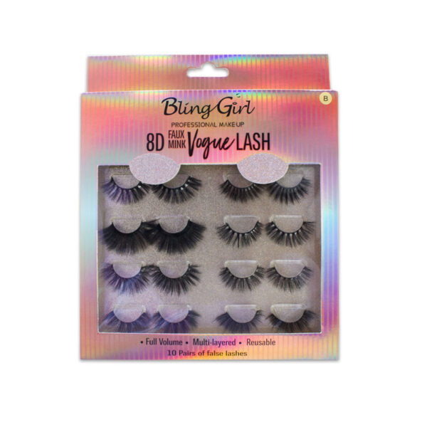 Blinggirl 8D FAUX MINK Make up Vogue lash 10 Pairs [ R2311P16 ]