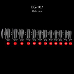 Bling Girl BG-107 Matte Coffin Half Cover Press On Soft Tips 504 pcs [5244]