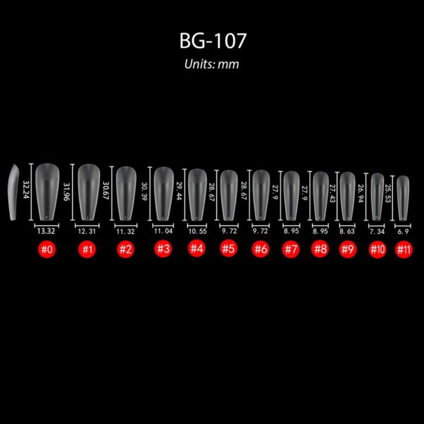 Bling Girl BG-107 Matte Coffin Half Cover Press On Soft Tips 504 pcs [5244]