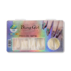 Bling Girl BG-153 Stiletto French Tip Press On Soft Tips 500 pcs [3483] (1)
