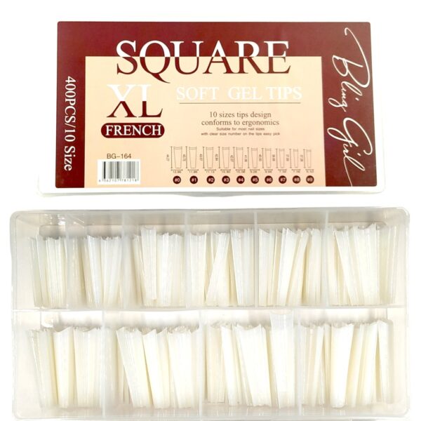 Bling Girl BG-164 Coffin XL French Soft Gel Tips [ S2306P16]