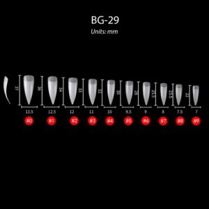 Bling Girl BG-29 Stiletto Half Cover Press On Soft Tips 100 pcs Clear [9628]