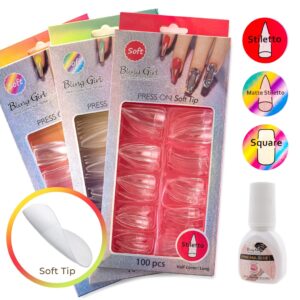 Bling Girl Full Cover Press On Soft Tips Beginner Set [1758]