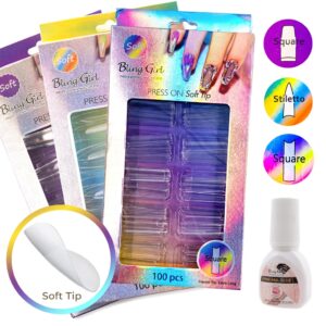 Bling Girl Half Cover Press On Soft Tips Beginner Set [1758]